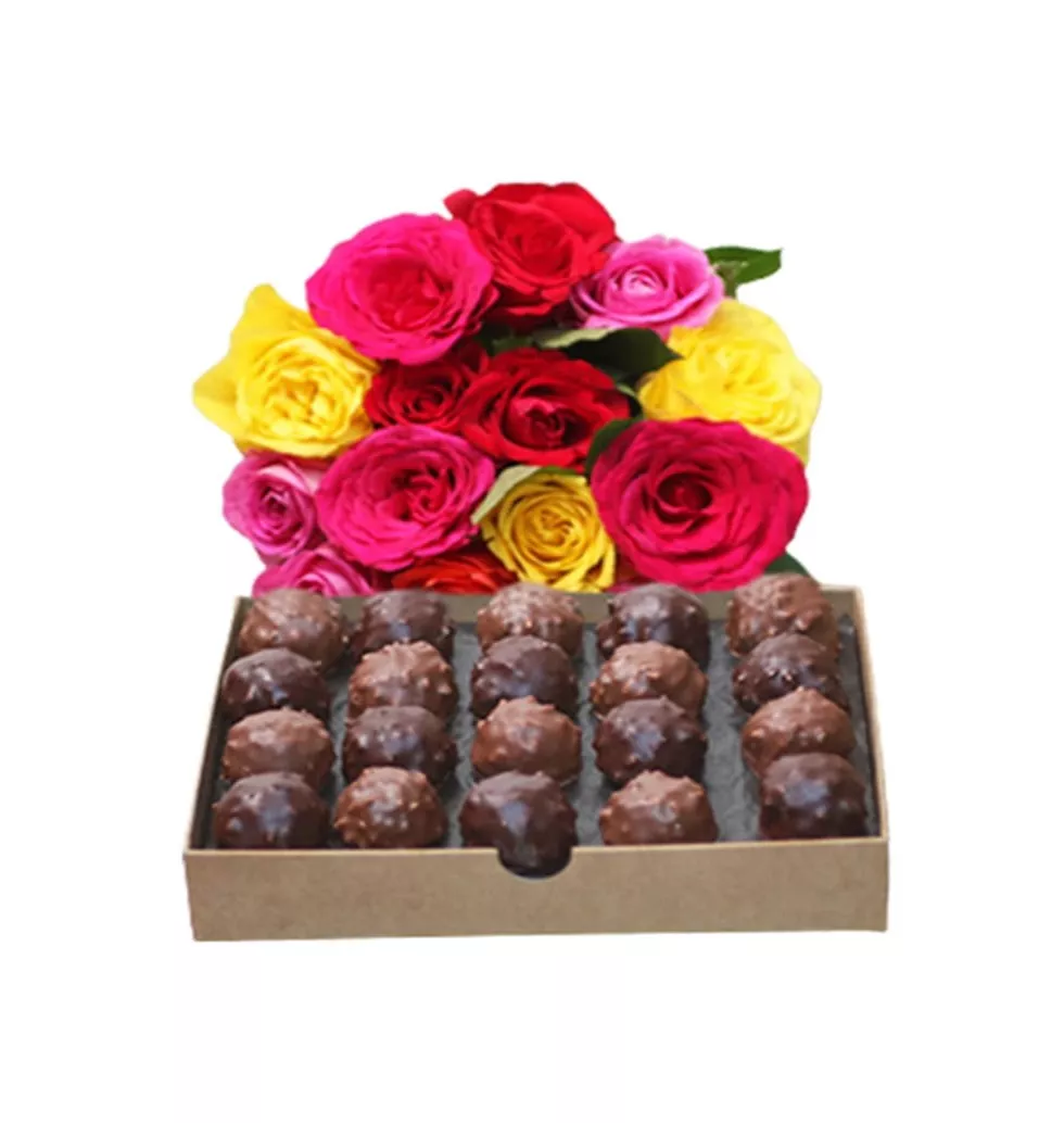 Beautiful Roses And Chocolate Pairing