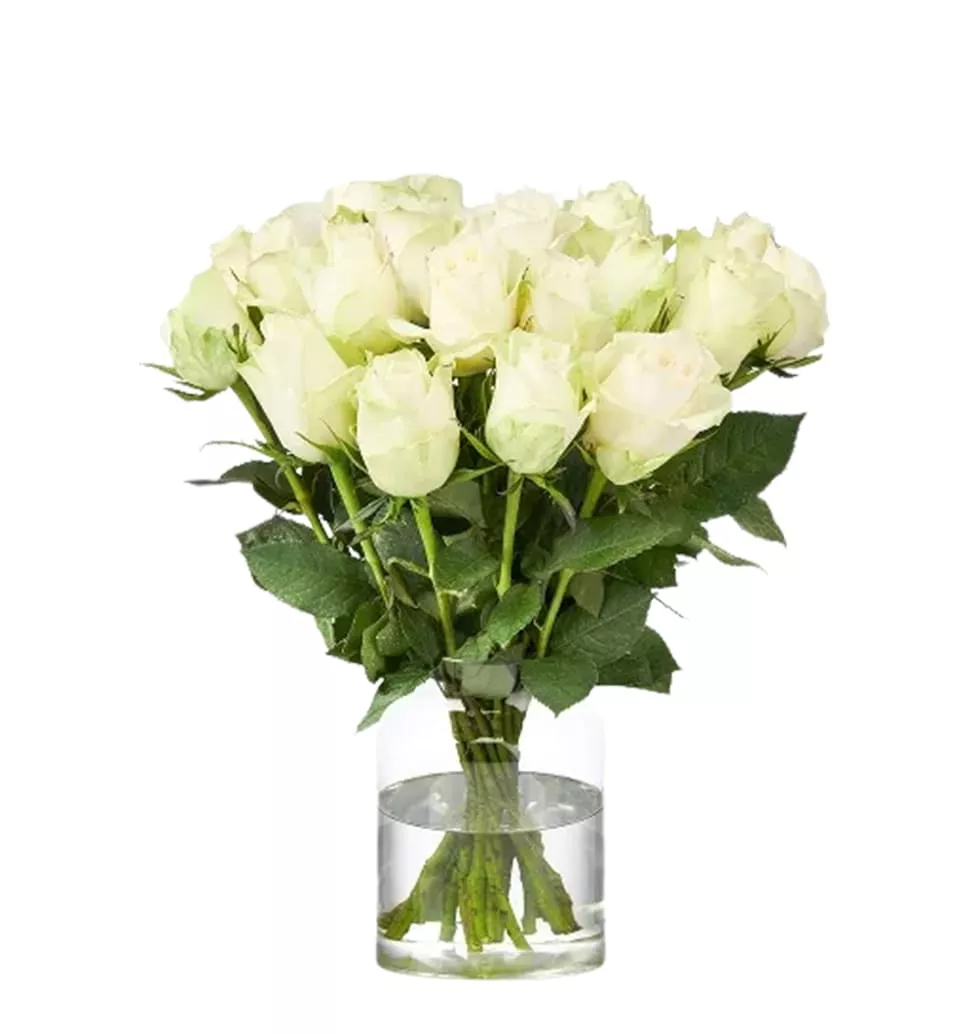 Calming White Rose Arrangement