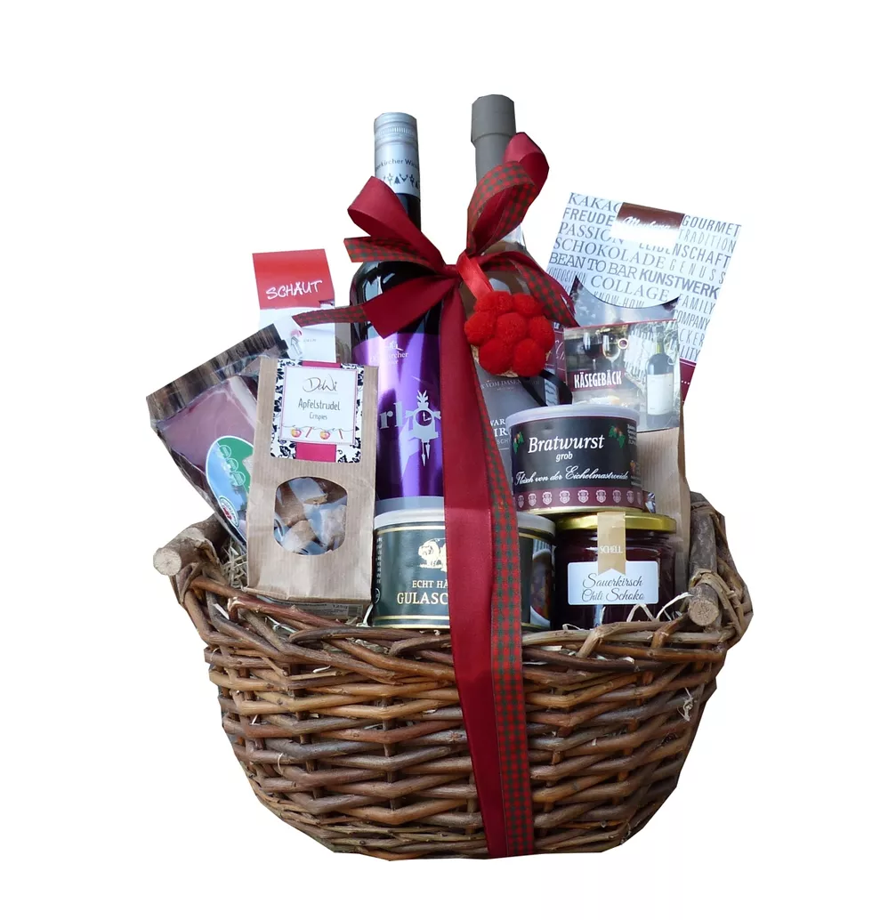 Dark Forest Huts Basket