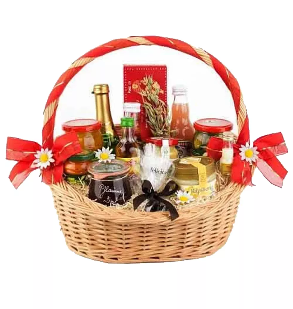 Folklores Bites Gourmet Basket with Wine