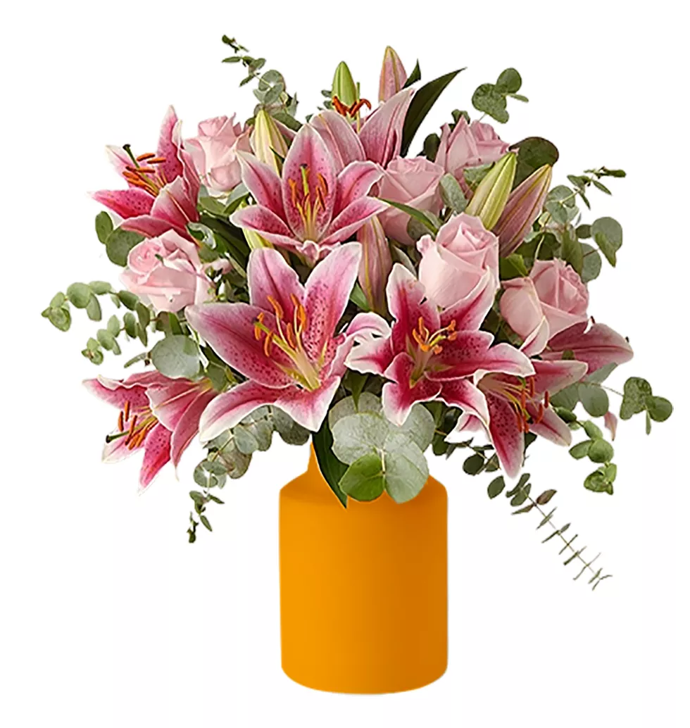 Luxurious Elegance Of Roses and Lilies