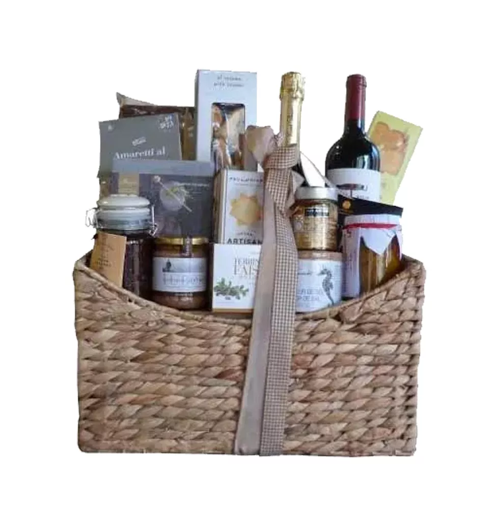 Premium Wine N Champagne Basket with Delicious Food